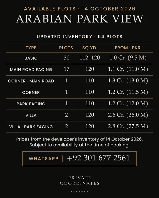 Arabian Park View – payment plan and floor plan, slide 3