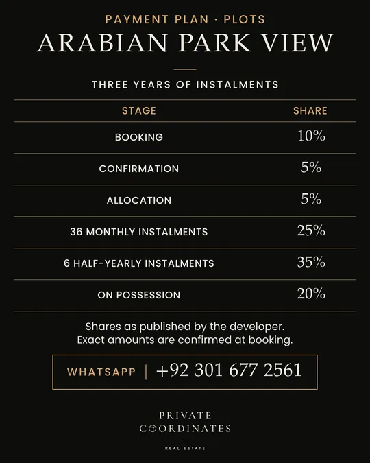 Arabian Park View – payment plan and floor plan, slide 6