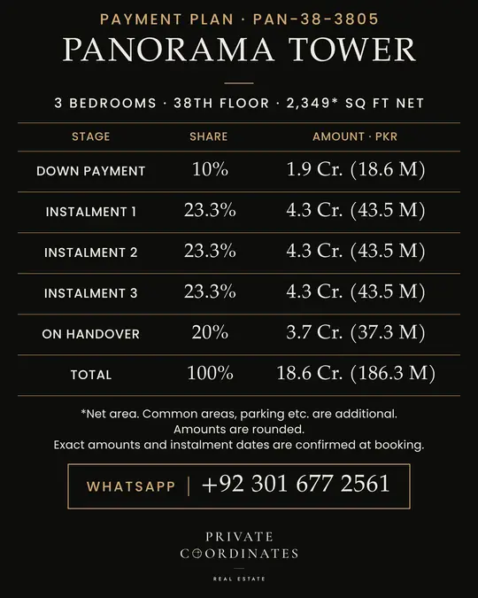 Panorama Tower – payment plan and floor plan, slide 2