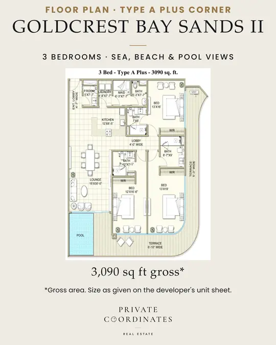 GoldCrest Bay Sands II – payment plan and floor plan, slide 3