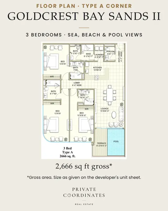 GoldCrest Bay Sands II – payment plan and floor plan, slide 3