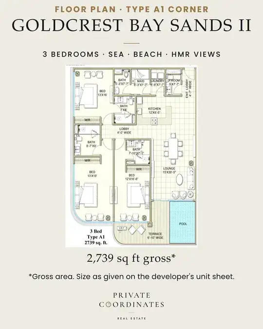 GoldCrest Bay Sands II – payment plan and floor plan, slide 3
