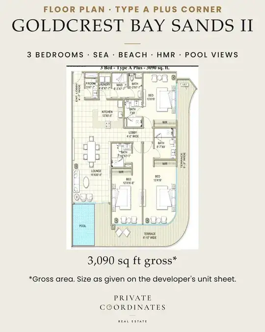 GoldCrest Bay Sands II – payment plan and floor plan, slide 3