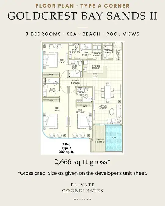 GoldCrest Bay Sands II – payment plan and floor plan, slide 3