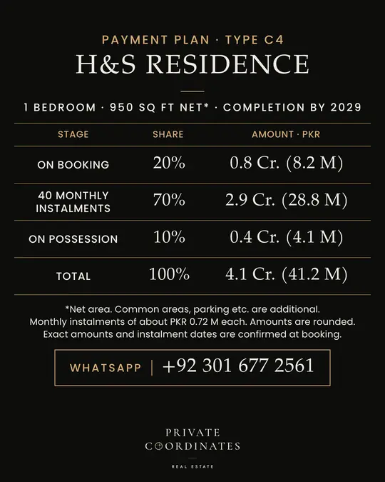 H&S Residence – payment plan and floor plan, slide 2