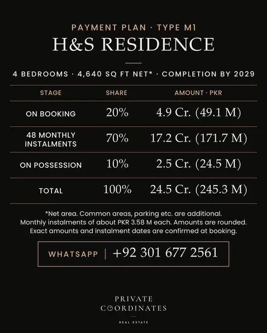 H&S Residence – payment plan and floor plan, slide 2