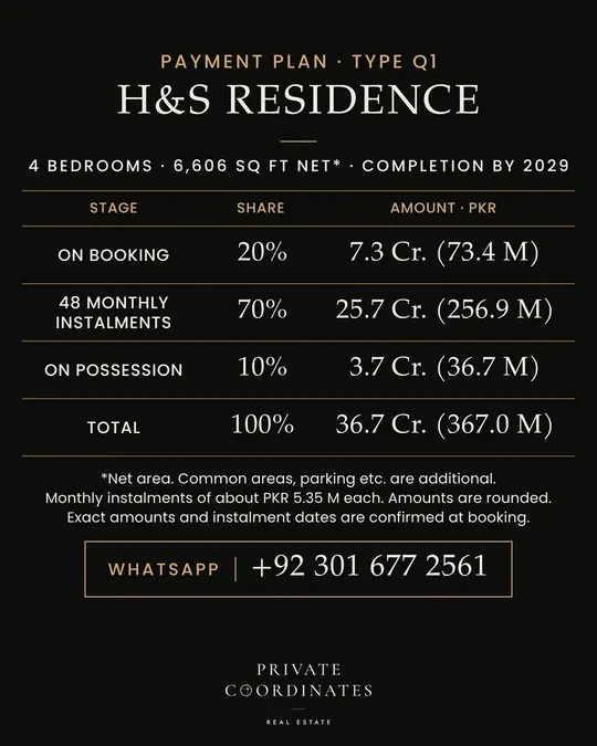 H&S Residence – payment plan and floor plan, slide 2