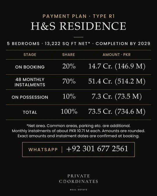 H&S Residence – payment plan and floor plan, slide 2