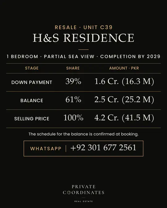 H&S Residence – payment plan and floor plan, slide 2