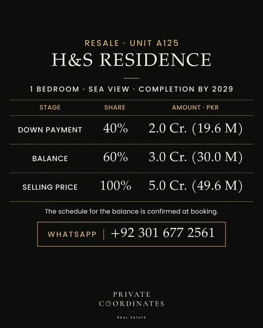 H&S Residence – payment plan and floor plan, slide 2
