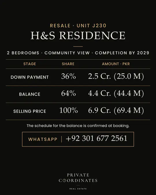 H&S Residence – payment plan and floor plan, slide 2