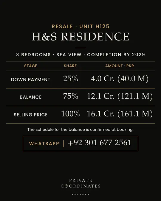 H&S Residence – payment plan and floor plan, slide 2