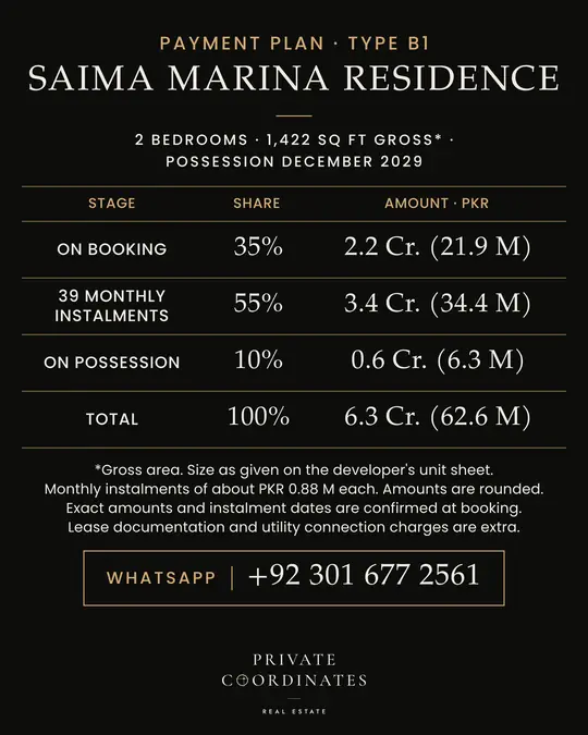 Saima Marina Residence – payment plan and floor plan, slide 2