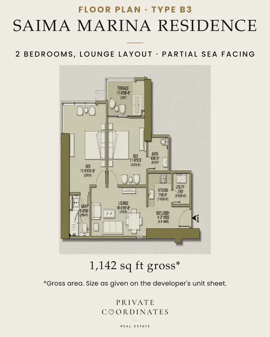 Saima Marina Residence – payment plan and floor plan, slide 3