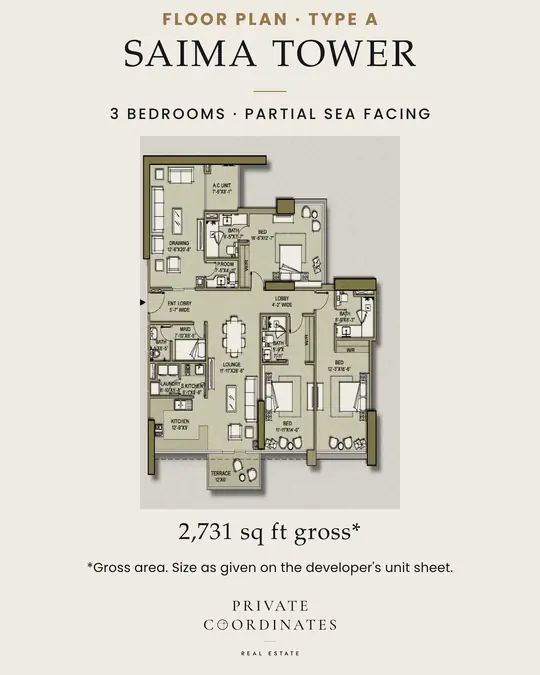 Saima Tower – payment plan and floor plan, slide 3